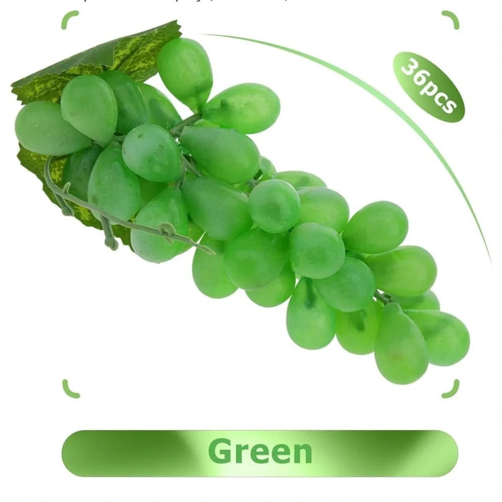 4 Bunches Artificial Grape Decorative Fake Green Grapes